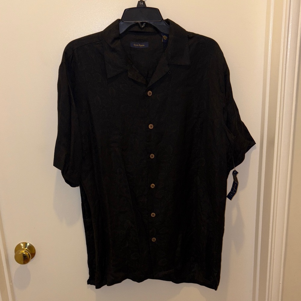 Club Room Black Casual Button Down Shirt